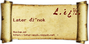Later Énok névjegykártya